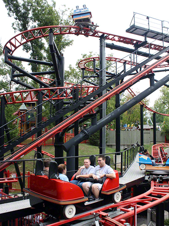 The Pandemonium Rollercoaster at Daredevil Daze Enthusiast Event at Six Flags St. Louis, Eureka, Missouri