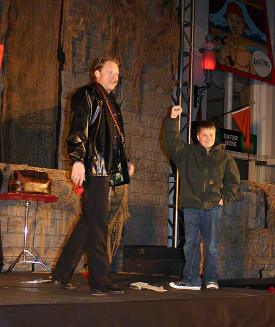 The Rotten Brothers Sideshow during Fright Fest at Six Flags St. Louis, Eureka, Missouri