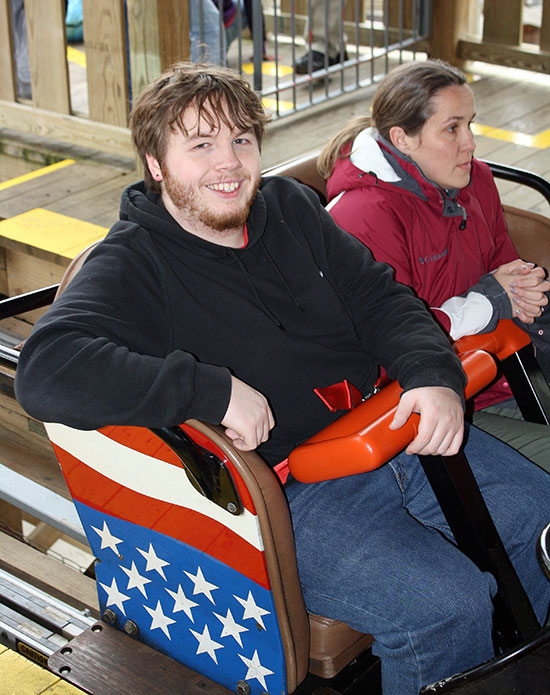 The American Thunder (Formerly Evel Knievel) roller coaster at Six Flags St. Louis, Eureka, Missouri