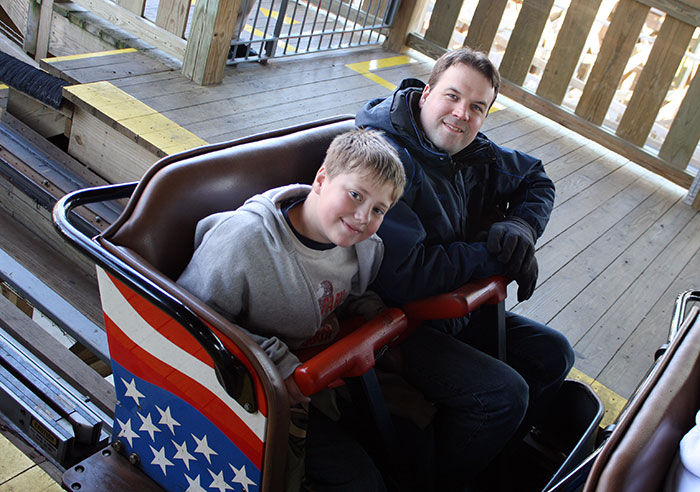 The American Thunder (Formerly Evel Knievel) roller coaster at Six Flags St. Louis, Eureka, Missouri