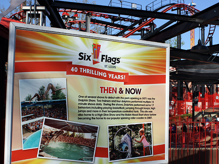 The Pandemonium (Formerly Tony Hawk's Big Spin) roller coaster at Six Flags St. Louis, Eureka, Missouri