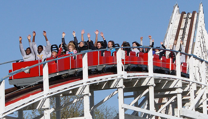 The Screaming Eagle Roller Coaster at Six Flags St. Louis, Eureka, Missouri