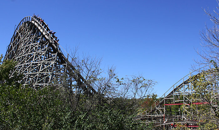 The American Thunder Roller Coaster at Daredevil Daze at Six Flags St. Louis, Eureka, Missouri