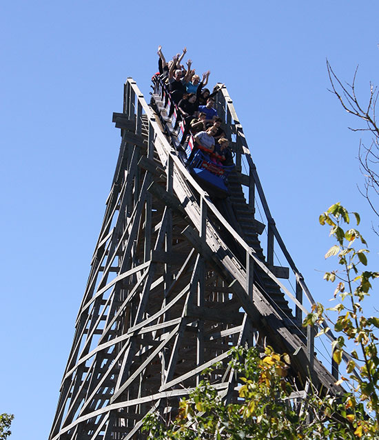 The American Thunder Roller Coaster at Daredevil Daze at Six Flags St. Louis, Eureka, Missouri