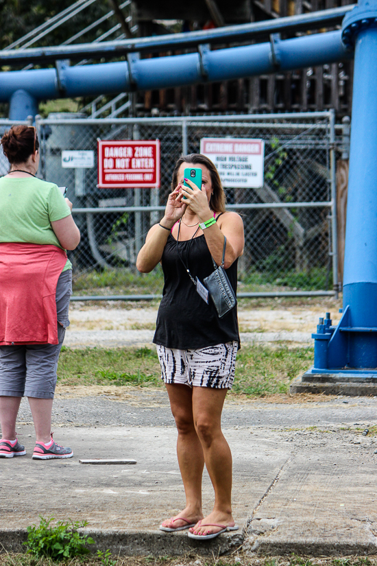 The Mr. Freeze Roller Coaster Behind the scenes tour during Daredevil Daze 2015 at Six Flags St. Louis, Eureka, Missouri