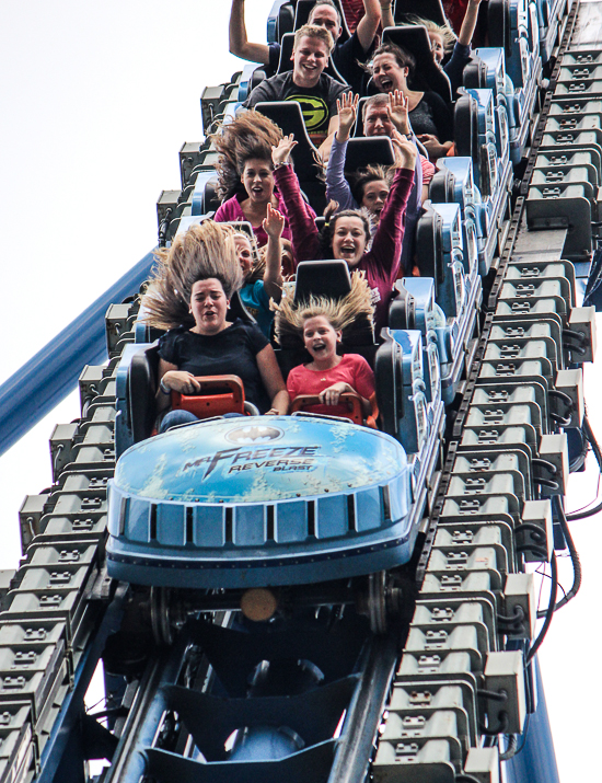 The Mr. Freeze Roller Coaster Behind the scenes tour during Daredevil Daze 2015 at Six Flags St. Louis, Eureka, Missouri