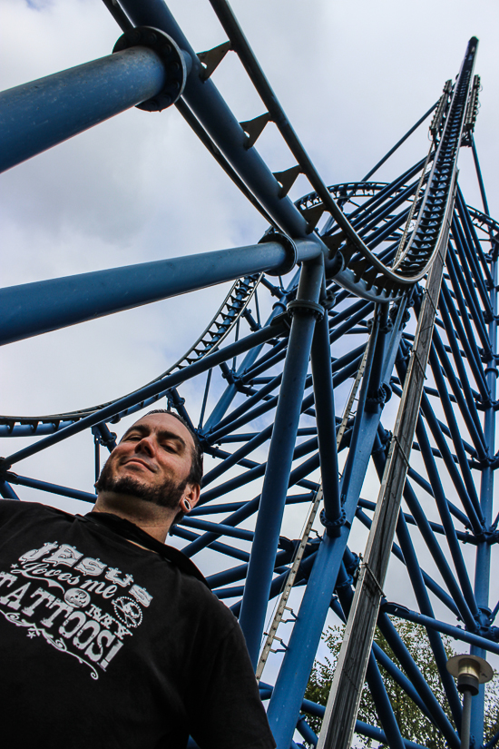 The Mr. Freeze Roller Coaster Behind the scenes tour during Daredevil Daze 2015 at Six Flags St. Louis, Eureka, Missouri