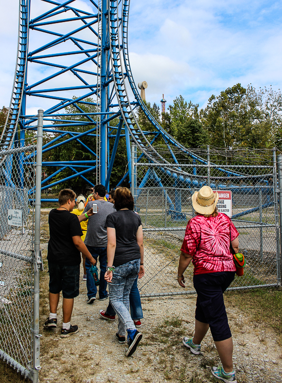 The Mr. Freeze Roller Coaster Behind the scenes tour during Daredevil Daze 2015 at Six Flags St. Louis, Eureka, Missouri