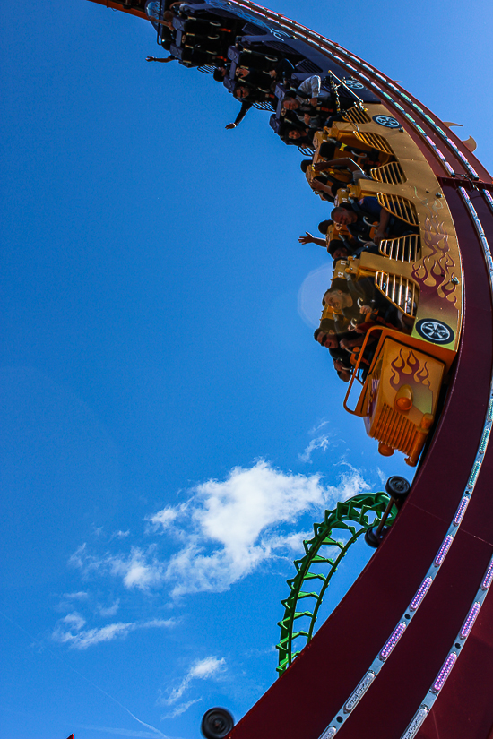 The new For 2016 Fireball coaster loop ride at Six Flags St. Louis, Eureka, Missouri