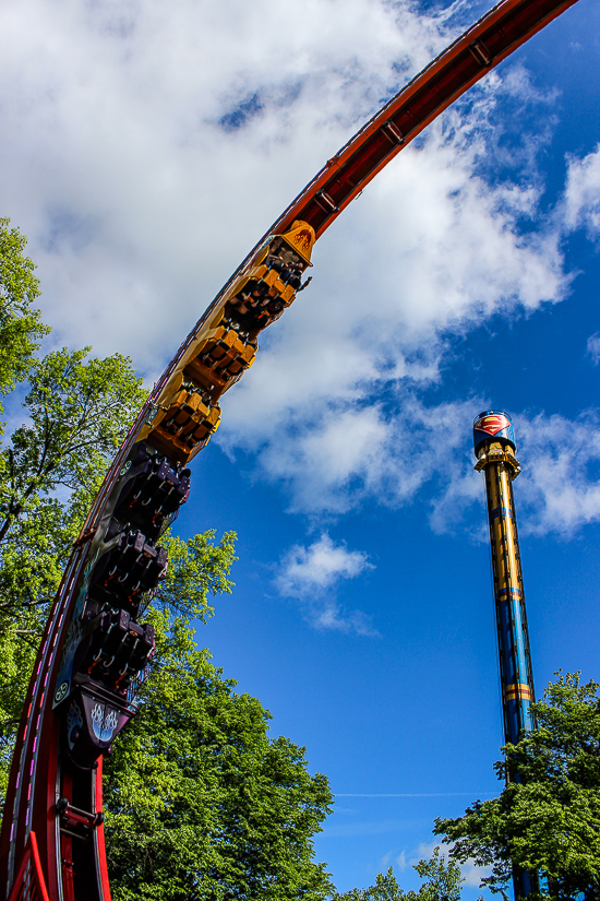 The new For 2016 Fireball coaster loop ride at Six Flags St. Louis, Eureka, Missouri