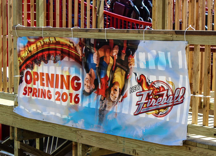 The new for 2016 Fireball at Six Flags St. Louis, Eureka, Missouri