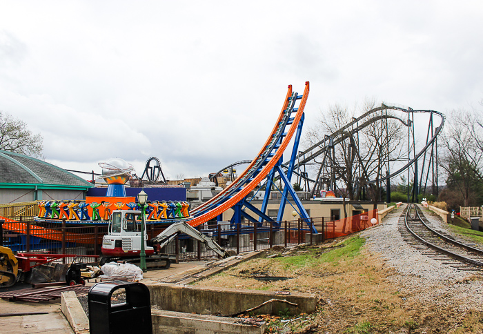 The new for 2017 Spinsanity ride at Six Flags St. Louis, Eureka, Missouri