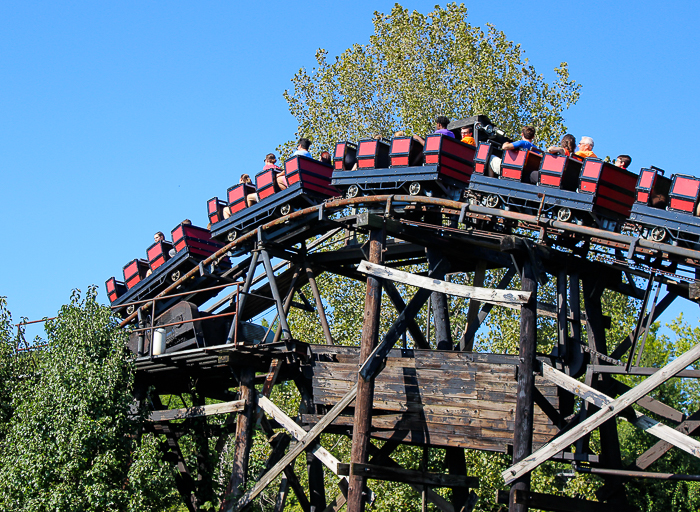 The River King Mine Train at Daredevil Daze-Fright Fest 2019 at Six Flags St. Louis, Eureka, Missouri