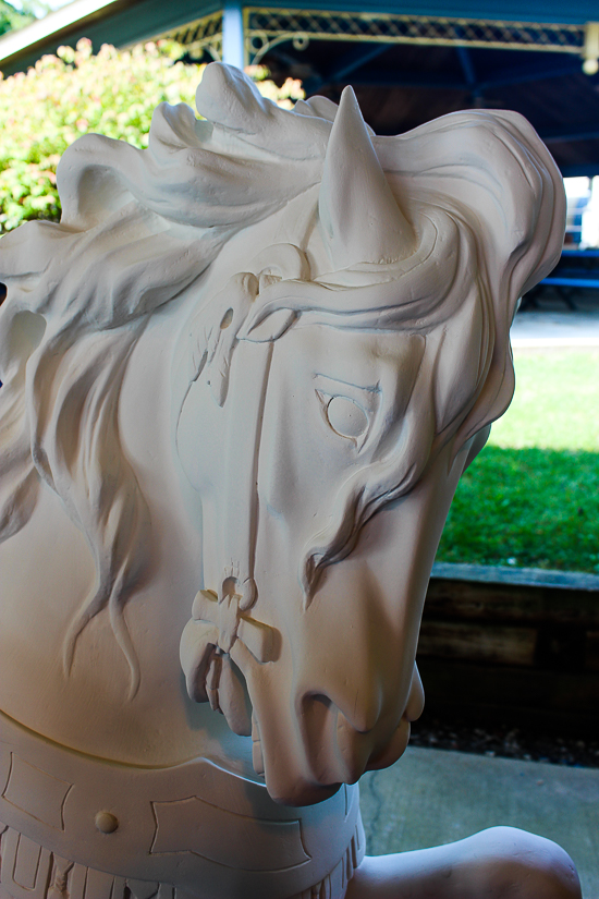 The Grand Ole Carousel being restored at Six Flags St. Louis, Eureka, Missouri