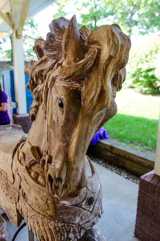 The Grand Ole Carousel being restored at Six Flags St. Louis, Eureka, Missouri