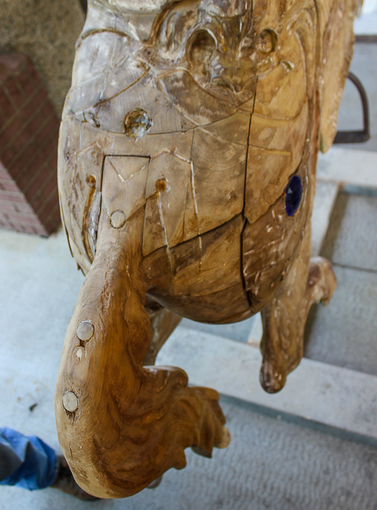 The Grand Ole Carousel being restored at Six Flags St. Louis, Eureka, Missouri