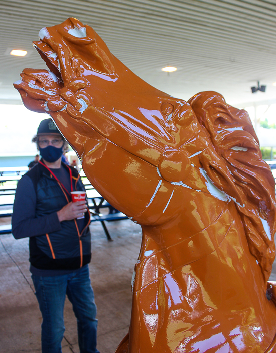 The Grand Ole Carousel being restored at Six Flags St. Louis, Eureka, Missouri