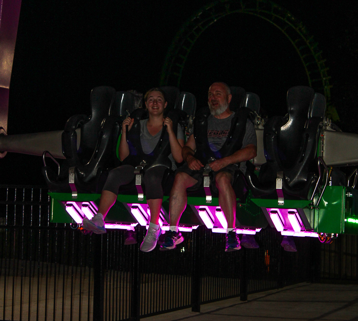 The new for 2022 Catwoman Whip ride at Daredevil Daze at Six Flags St. Louis, Eureka, Missouri