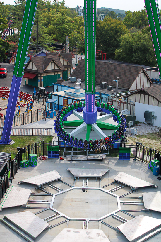 The Joker: Carnival of Chaos ride at Six Flags St. Louis, Eureka, Missouri