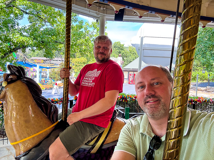 The Grand Ole' Carousel/PhiladadelphisnTobbogan Coasters Carousel #35 at Six Flags St. Louis, Eureka, Missouri