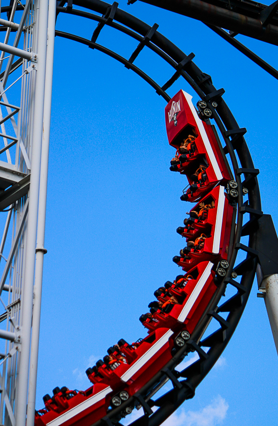 The Ninja Rollercoaster during Daredevil Daze at Six Flags St. Louis, Eureka, Missouri