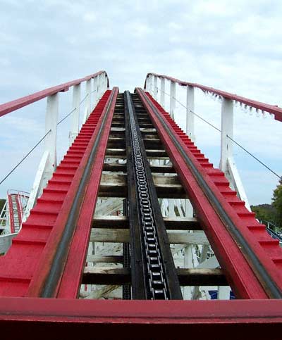 The Tornado Wooden Rollercoaster at Strickers Grove, Hamilton, Ohio