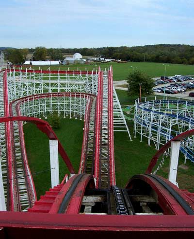 The Tornado Wooden Rollercoaster at Strickers Grove, Hamilton, Ohio