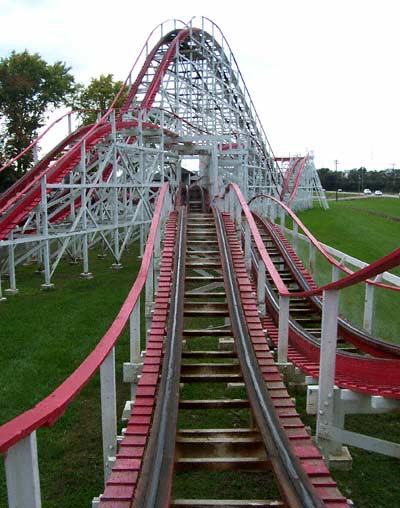 The Tornado Wooden Rollercoaster at Strickers Grove, Hamilton, Ohio