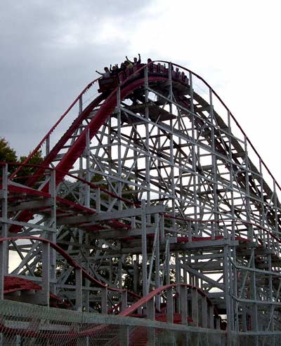 The Tornado Wooden Rollercoaster at Strickers Grove, Hamilton, Ohio