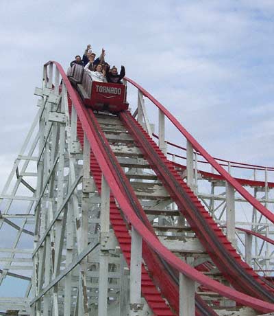 The Tornado Wooden Rollercoaster at Strickers Grove, Hamilton, Ohio