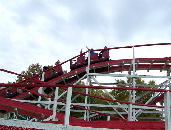 The Tornado Wooden Rollercoaster at Strickers Grove, Hamilton, Ohio