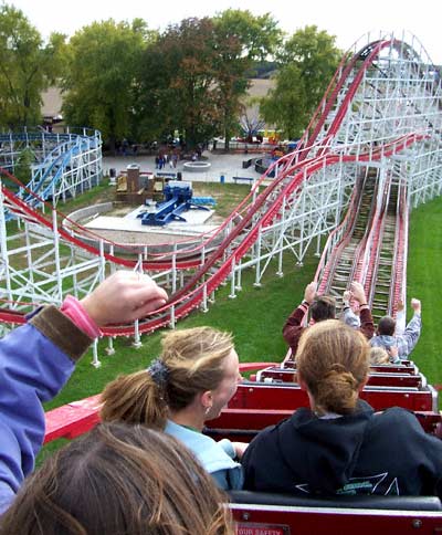 The Tornado Wooden Rollercoaster at Strickers Grove, Hamilton, Ohio