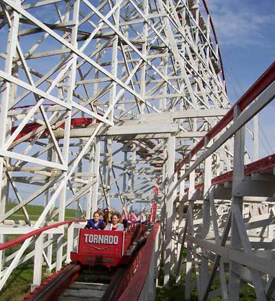 The Tornado Wooden Rollercoaster at Strickers Grove, Hamilton, Ohio