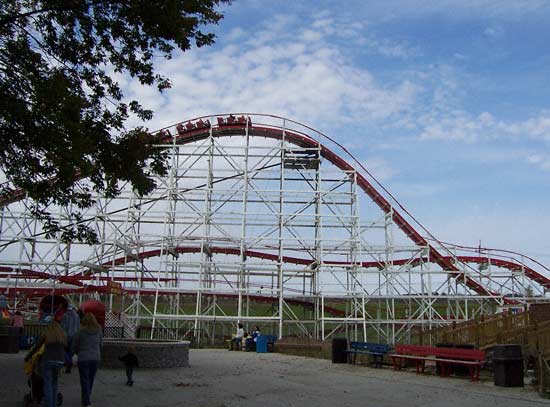 The Tornado Wooden Rollercoaster at Strickers Grove, Hamilton, Ohio