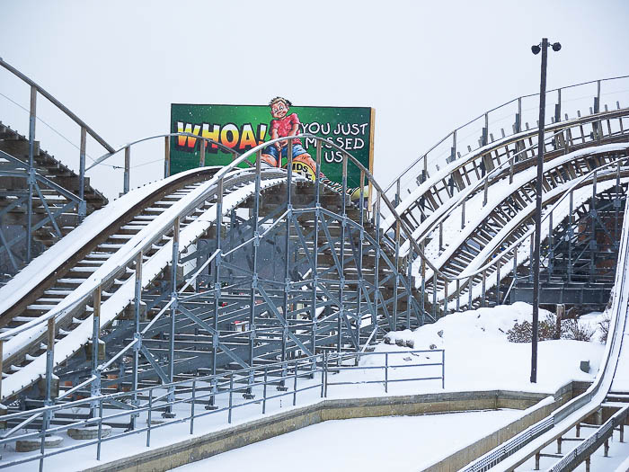 The Hellcat Roller Coaster at Timber Falls Adventure Park, Wisconsin Dells, Winter 2008