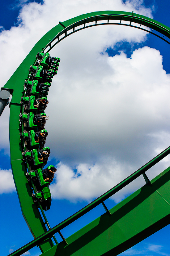 The Incredible Hulk Rollercoaster at Universal's Islands of Adventure, Orlando, Florida