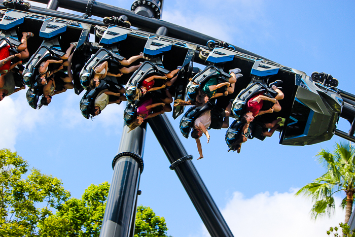 The completely terrifying Velocicoaster launched themed new for 2021 rollercoaster at Universal's Islands of Adventure, Orlando, Florida