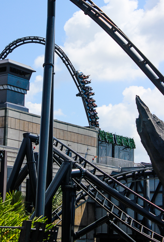 The completely terrifying Velocicoaster launched themed new for 2021 rollercoaster at Universal's Islands of Adventure, Orlando, Florida