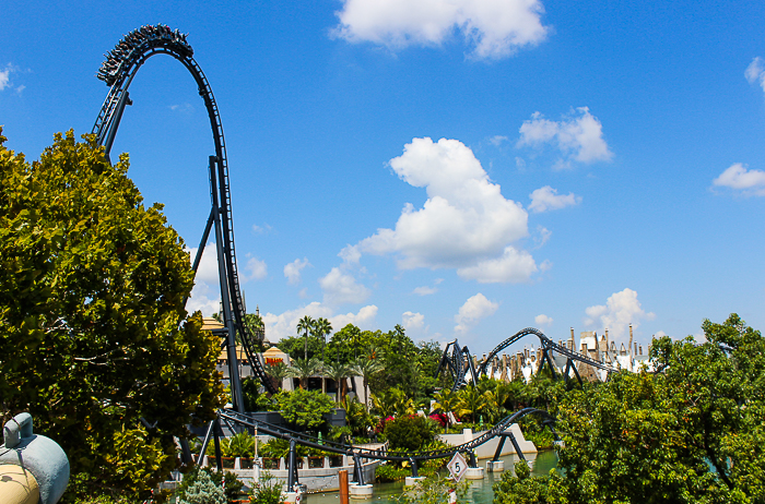 The completely terrifying Velocicoaster launched themed new for 2021 rollercoaster at Universal's Islands of Adventure, Orlando, Florida