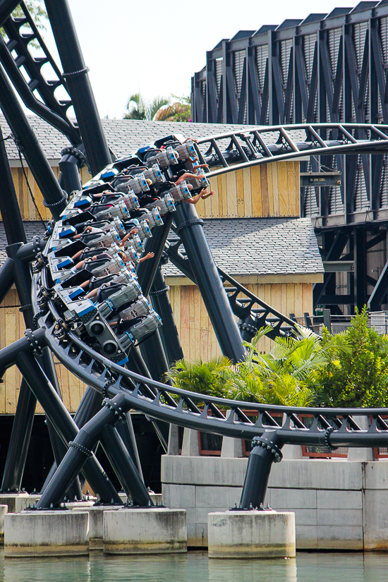 The completely terrifying Velocicoaster launched themed new for 2021 rollercoaster at Universal's Islands of Adventure, Orlando, Florida