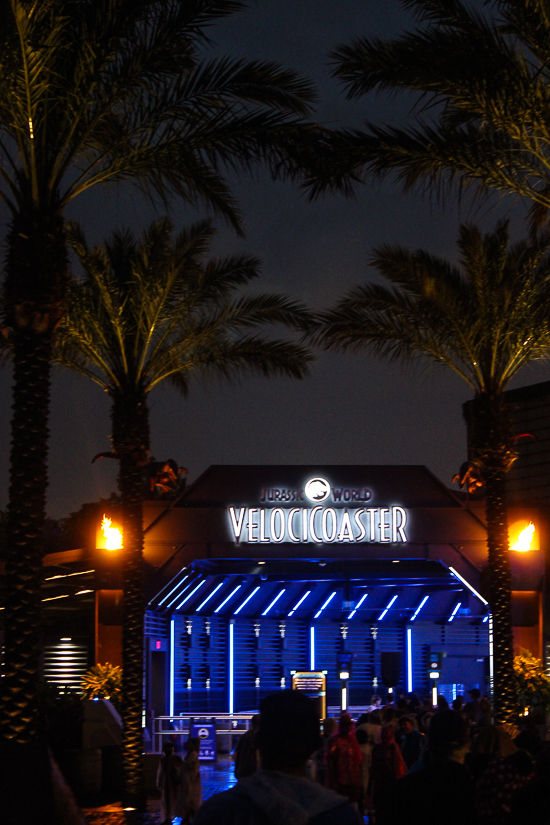 he Jurassic Park Velocicoaster at at Universal's Islands of Adventure, Orlando, Florida