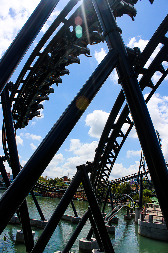 The completely terrifying Velocicoaster launched themed new for 2021 rollercoaster at Universal's Islands of Adventure, Orlando, Florida