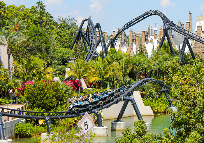 The completely terrifying Velocicoaster launched themed new for 2021 rollercoaster at Universal's Islands of Adventure, Orlando, Florida