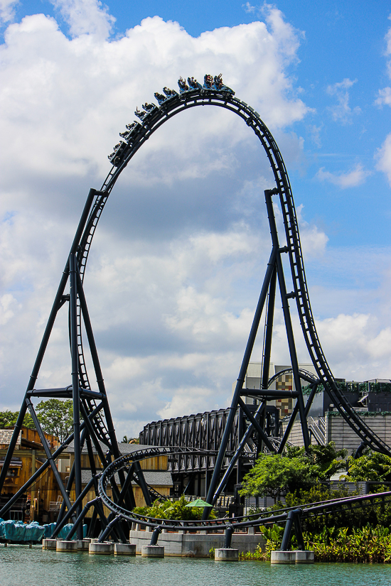 The completely terrifying Velocicoaster launched themed new for 2021 rollercoaster at Universal's Islands of Adventure, Orlando, Florida