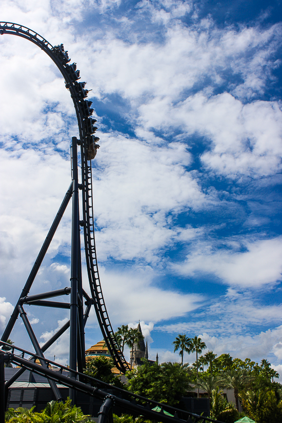 The completely terrifying Velocicoaster launched themed new for 2021 rollercoaster at Universal's Islands of Adventure, Orlando, Florida