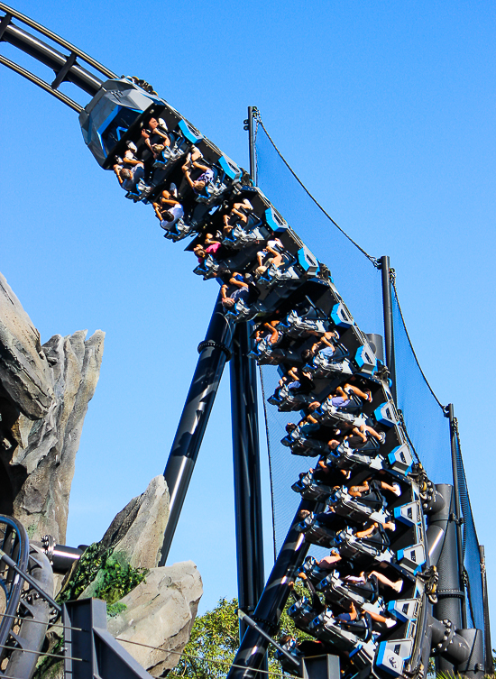 The completely terrifying Velocicoaster launched themed new for 2021 rollercoaster at Universal's Islands of Adventure, Orlando, Florida