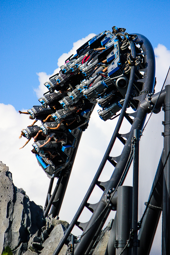 The completely terrifying Velocicoaster launched themed new for 2021 rollercoaster at Universal's Islands of Adventure, Orlando, Florida