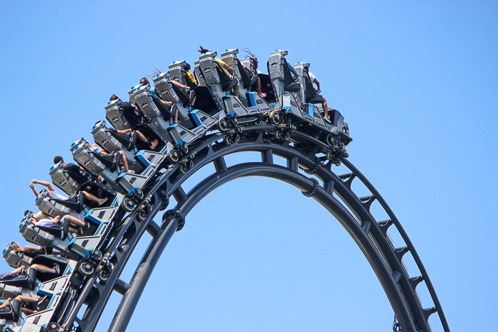 The completely terrifying Velocicoaster launched themed new for 2021 rollercoaster at Universal's Islands of Adventure, Orlando, Florida