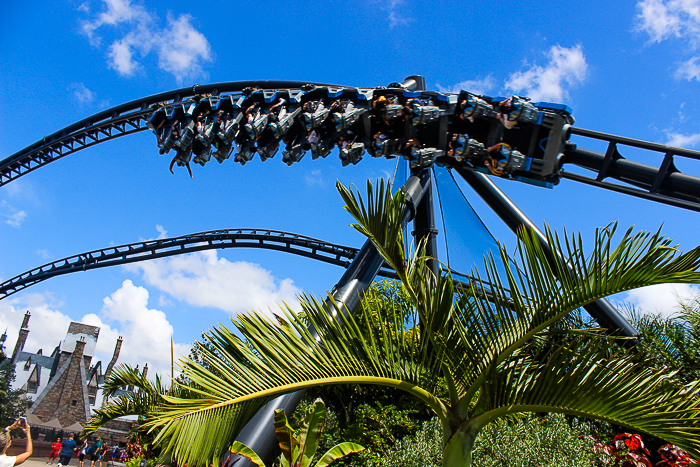 The completely terrifying Velocicoaster launched themed new for 2021 rollercoaster at Universal's Islands of Adventure, Orlando, Florida