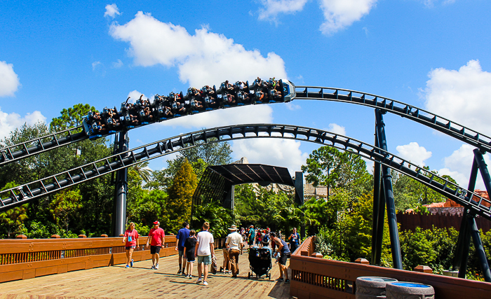 The completely terrifying Velocicoaster launched themed new for 2021 rollercoaster at Universal's Islands of Adventure, Orlando, Florida